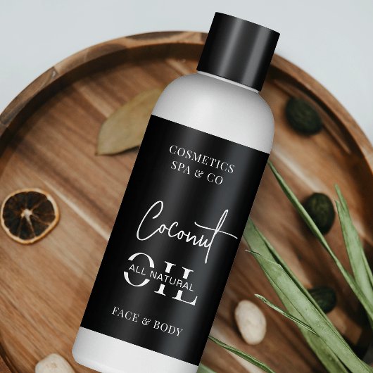 ミニマリストブラック4 OZコスメティックボトルラベル 長方形シール