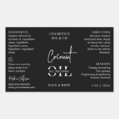 ミニマリストブラック4 OZコスメティックボトルラベル 長方形シール (正面)