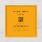 ミニマリストブラック&イエローQRコードストライプベーカリー スクエア名刺 (裏面)