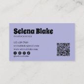 ミニマリストブラック&パープル | QRコモダンード 名刺 (裏面)