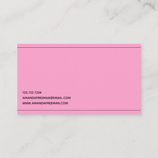 ミニマリストブラック&ピンク公証人ローン調印エージェント 名刺 (裏面)