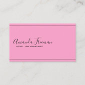 ミニマリストブラック&ピンク公証人ローン調印エージェント 名刺 (正面)