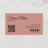 ミニマリストブラック&ピンク | QRコモダンード 名刺 (裏面)