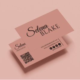 ミニマリストブラック&ピンク | QRコモダンード 名刺