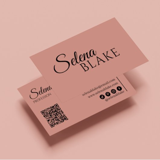 ミニマリストブラック&ピンク | QRコモダンード 名刺