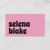 ミニマリストブラック&ピンク| QRコモダンード 名刺 (正面)