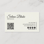 ミニマリストブラック&ベージュ | QRコモダンード 名刺 (裏面)