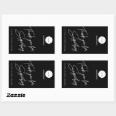 ミニマリストブラック&ホワイトありがとうビジネステッキ 長方形シール (シート)