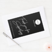 ミニマリストブラック&ホワイトありがとうビジネステッキ 長方形シール (封筒)