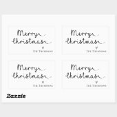 ミニマリストブラック&ホワイトのメリークリスマス 長方形シール (シート)