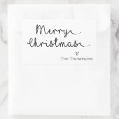 ミニマリストブラック&ホワイトのメリークリスマス 長方形シール (バッグ)