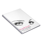 ミニマリストブラック&ホワイトまつげシックなメイクアップ ノートブック (右側)
