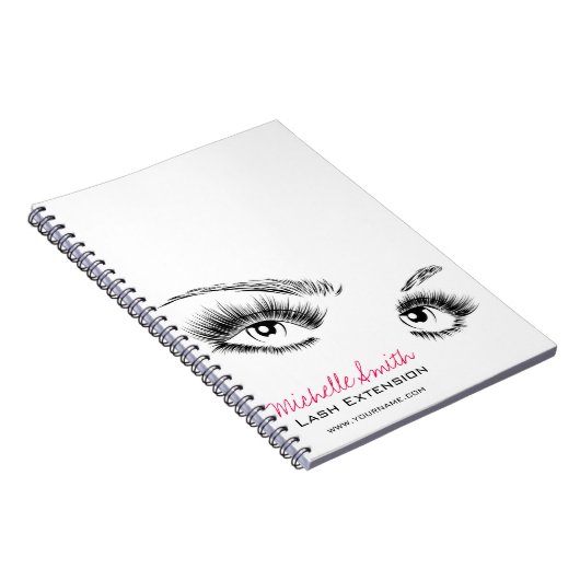 ミニマリストブラック&ホワイトまつげシックなメイクアップ ノートブック (右側)