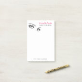 ミニマリストブラック&ホワイトまつげシックなメイクアップ ポストイット (デスク上)