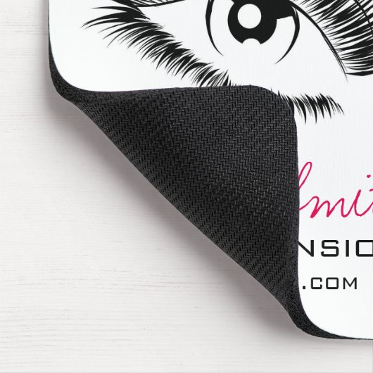 ミニマリストブラック&ホワイトまつげシックなメイクアップ マウスパッド (コーナー)