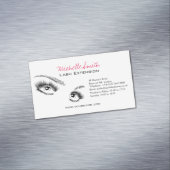 ミニマリストブラック&ホワイトまつげシックなメイクアップ マグネット名刺 (インサイチュ)