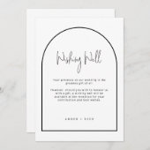 ミニマリストブラック&ホワイトアーチウィングウェルカード ノートカード (正面/裏面)