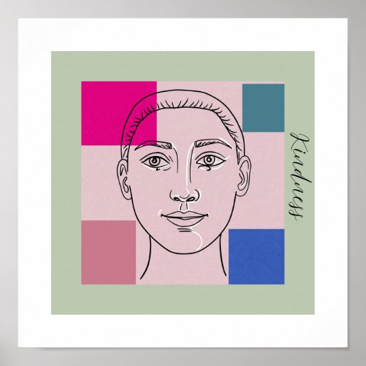 ミニマリストブラック&ホワイトウォールアートとトレンディーコロ ポスター (正面)