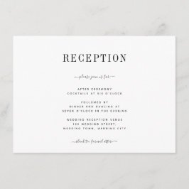 ミニマリストブラック&ホワイトエレガントウェディング披露宴 エンクロージャーカード
