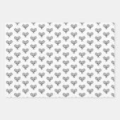 ミニマリストブラック&ホワイトエレガントテニスラケット ラッピングペーパーシート (正面)