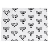 ミニマリストブラック&ホワイトエレガントテニスラケット ラージペーパーバッグ (裏面)