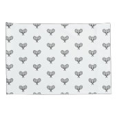 ミニマリストブラック&ホワイトエレガントテニスラケット 枕カバー (裏面-右)