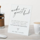 ミニマリストブラック&ホワイトオーディオゲストブックサイン 台座サイン (インサイチュ)