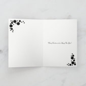 ミニマリストブラック&ホワイトサークルクリスマスカード シーズンカード (内部)