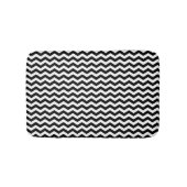 ミニマリストブラック&ホワイトシェブロンデザイン バスマット (正面)