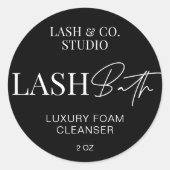 ミニマリストブラック&ホワイトシンプルラッシュバスクリーナー ラウンドシール (正面)