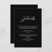 ミニマリストブラック&ホワイトシンプル結婚ズ エンクロージャーカード (正面/裏面)