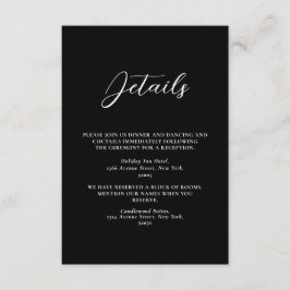 ミニマリストブラック&ホワイトシンプル結婚ズ エンクロージャーカード