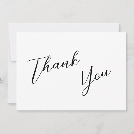 ミニマリストブラック&ホワイトシンプル結婚ズ サンキューカード (正面)