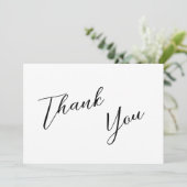 ミニマリストブラック&ホワイトシンプル結婚ズ サンキューカード (スタンド正面)