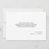 ミニマリストブラック&ホワイトシンプル結婚ズ サンキューカード (裏面)