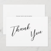 ミニマリストブラック&ホワイトシンプル結婚ズ サンキューカード (正面/裏面)