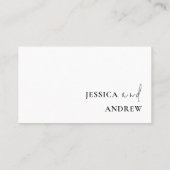 ミニマリストブラック&ホワイトシンプル結婚ズ プレイスカード (裏面)