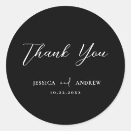 ミニマリストブラック&ホワイトシンプル結婚ズ ラウンドシール