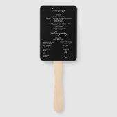 ミニマリストブラック&ホワイトスクリプト結婚式 プログラム ハンドファン (裏面)