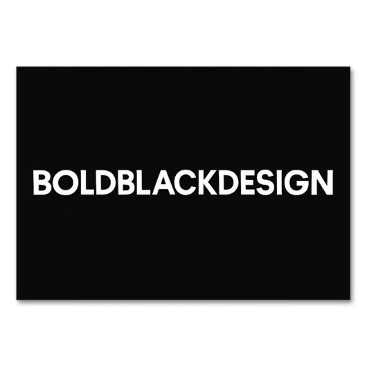 ミニマリストブラック&ホワイトテーブルカード テーブルナンバー (正面)