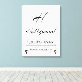 ミニマリストブラック&ホワイトハリウッド キャンバスプリント (インサイチュ (ウッドフロア))