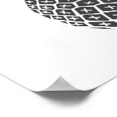 ミニマリストブラック&ホワイトパイナップル ポスター (角)