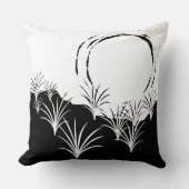 ミニマリストブラック&ホワイトビーチサンセット クッション (正面)