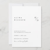 ミニマリストブラック&ホワイトフォト結婚式招待状 招待状 (裏面)