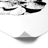 ミニマリストブラック&ホワイトフローラポスター ポスター (角)