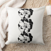ミニマリストブラック&ホワイトフローラ装飾用クッション クッション (ブランケット)
