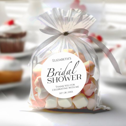 ミニマリストブラック&ホワイトブライダルシャワー感謝していユーズ ラウンドシール