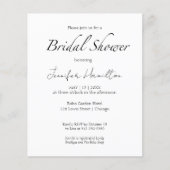 ミニマリストブラック&ホワイトブライダルシャワー招待 (正面)