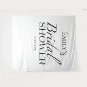 ミニマリストブラック&ホワイトブライダルシャワー背景 タペストリー (正面(横))