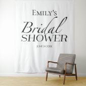 ミニマリストブラック&ホワイトブライダルシャワー背景 タペストリー (インサイチュ)